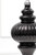 10" Black Metallic Finial Ornament - Close-Up
