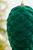 9" Green Flocked Pinecone Ornament - Close-Up
