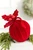 5" Red Velvet Sequin Velvet Ball with Holly Ornament