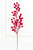 27" Red Flocked Berry Spray