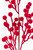 27" Red Flocked Berry Spray - Close-Up