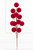 24" Red Flocked Large Berry Spray