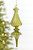 9" - 10" Transparent Green Finial Glass Ornament - Teardrop Option