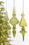 9" - 10" Transparent Green Finial Glass Ornament