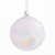 4" Iridescent White Glass Ball Ornament - Shown with a White Background
