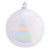 5" Iridescent White Glass Ball Ornament - Shown with a White Background