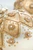 4" - 6" Ivory & Gold Jeweled Glass Ornament - Close-Up