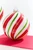 4" - 5.5" Striped Red & Green Swirl Glass Ornament - Ball