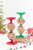 10" Red & Green Reflector Glass Candle Holders