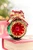 5" Reflector Ball with Bow Glass Ornament - Red
