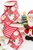 4" x 5 Yard Vintage Santa Double Sided with White and Red Striped Backing Ribbon