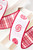 2.5" x 5 Yard Peppermint Embroidery on White Dupioni Ribbon - Close-Up