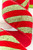 4" x 5 Yard Lime Green Glitter Stripe on Red Velvet Ribbon - Red Backside Detail