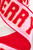 4" x 5 Yard "MERRY" Embroidery on Pink Dupioni Ribbon - Close-Up