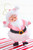 2 Flocked Dancing Pink Santa