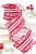 4" x 5 Yard Red & White Striped Ribbon with Pleated Edge