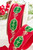1.5" x 5 Yard Holly Leaves Embroidery on Red Velvet Ribbon - Close-Up