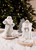 White Glitter Resin Santa Figurine
