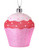 Small White, Red and Pink Cupcake Christmas Ornament