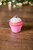 Small White, Red and Pink Cupcake Christmas Ornament