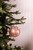 Small Light Pink Iced Ball Christmas Ornaments