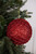 6” Red Glittered Net Ball Ornament