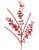 Glitter Sequin Boxwood Berry Stick Spray - Red