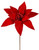 Velvet Glitter Edge Jewel Poinsettia Stem Christmas Tree Flower