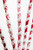 Red and White Candy Cane Twirl Spray Close Up