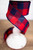 Red and Navy Blue Plaid Linen Christmas Ribbon