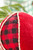 4” Red and Black Buffalo Check Ball Christmas Ornaments