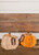 8” Wood Harvest Pumpkin with Burlap Bow and Berry Accents