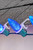 Blue C9 Faceted Wonderful Bulbs on Roofline