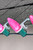 Pink C9 Faceted Wonderful LED Bulbs on Roofline