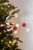 31” Glitter Candy Disk Peppermint Christmas Spray