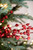 30” Glitter Mini Pomegranate Christmas Spray - Red