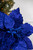 24”Long  Velvet Glitter Lux Poinsettia - Midnight Blue