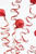 24” Red & White Velvet Corkscrew Spray Close Up