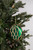 10cm Matte Glitter Flat Round Ornament - Green/Gold