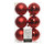 Shiny/Matte Christmas Red Shatterproof Ornaments - Set of 6