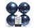 Shiny/Matte Night Blue Shatterproof Ornaments - Set of 4