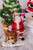 5” Santa with Reindeer Ornament Deer on Left