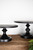 13” Black Wood & Metal Cake Stand - Set of 2