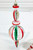 Plaid Finial Red And Green Glass Ornament - Long Top