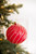 Red & Gold Ornament Ball Left Swirl