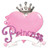 4" Princess Heart Customizable Ornament Close Up