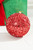 4” Red Beaded Metallic Ball Ornament