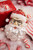 Santa with Glasses Glass Ornament