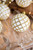 White and Gold Ornament Ball Textured