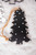 6” Wood Tree Christmas Ornament - Black with White Dots